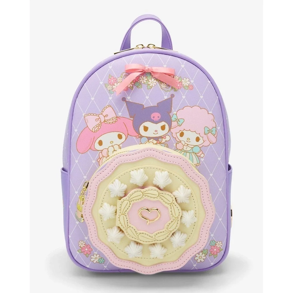 My Melody Kuromi Cake Mini Backpack & Wallet Sanrio Sweet‎ Piano Purple NWT